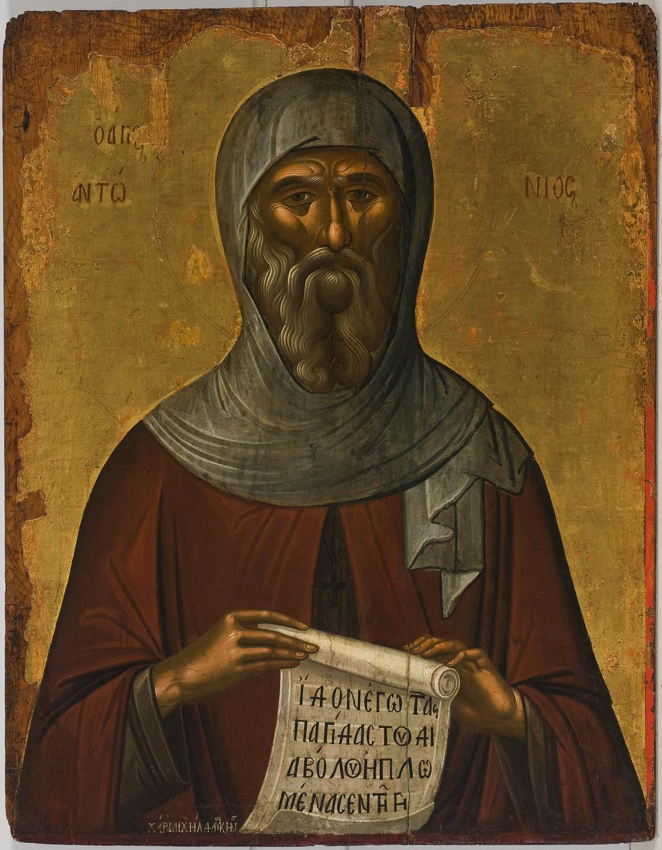 Depiction of Venerable and God-bearing Father Anthony the Great, Father of…